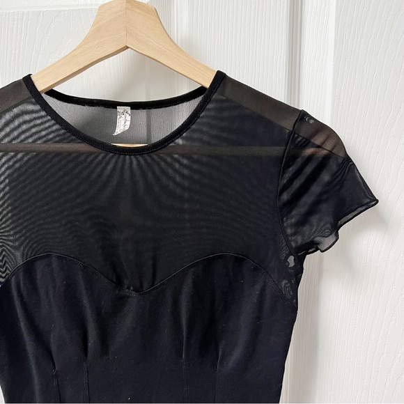 Free People Intimately Sheer Mesh Top in Black - Picture 3 of 5